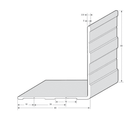 Perfil angular em alumínio anodizado 5metros